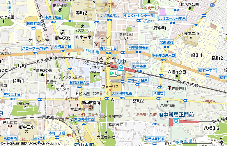 和光メガネ　府中コンタクトルーム付近の地図